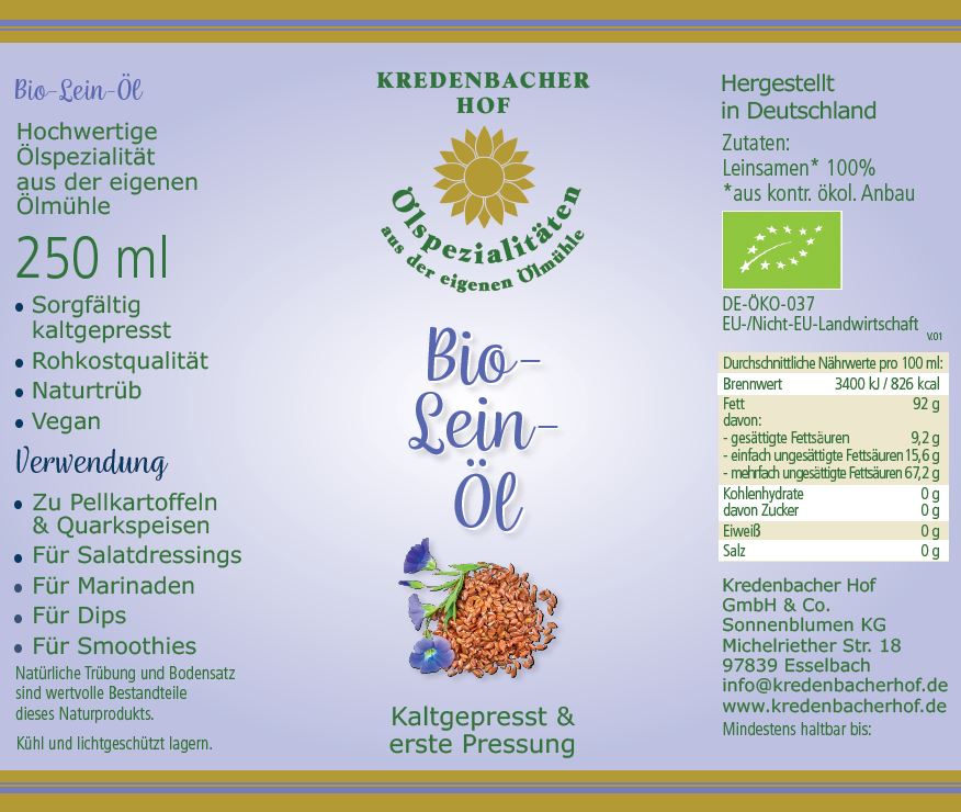 Leinöl Bio – Frisch und Reich an Omega-3