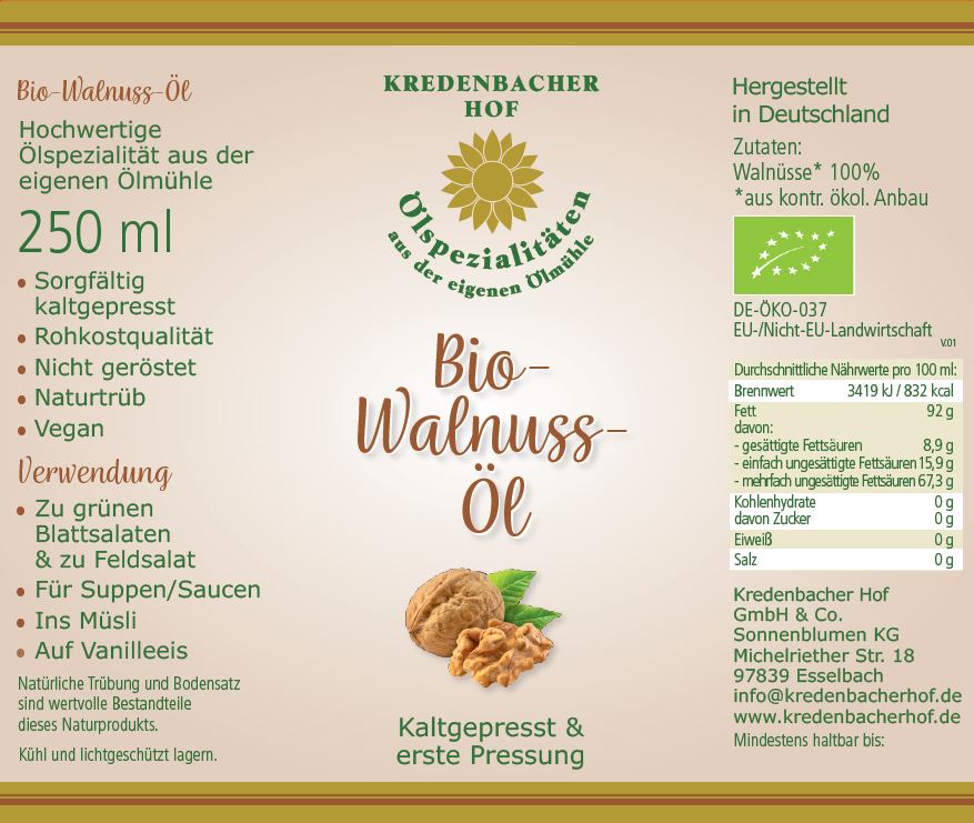 Walnussöl Bio – Intensiv und Vielseitig